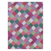 Retro handgestrickte bunte Patchwork-Quadrate Tischdecke (Vorderseite)