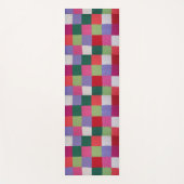 Retro handgestrickte bunte Patchwork-Quadrate Yogamatte (Vorderseite)