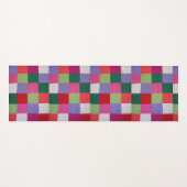 Retro handgestrickte bunte Patchwork-Quadrate Yogamatte (Vorderseite (Horizontal))