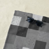 Retro handgestrickter schwarz-weißer Patchwork-Yog Strandtuch (Beispiel)