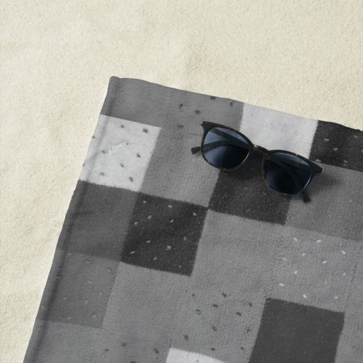 Retro handgestrickter schwarz-weißer Patchwork-Yog Strandtuch (Beispiel)