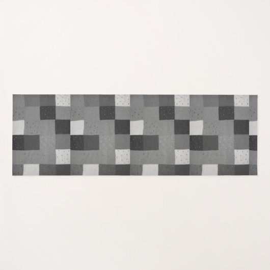 Retro handgestrickter schwarz-weißer Patchwork-Yog Yogamatte (Vorderseite (Horizontal))