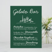 Retro handGezeichnet Gelato Bar Wedding Tabletop Z Einladung (Stehend Vorderseite)