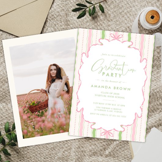 Retro Handgezeichnete Abschlussfeier 2026 Einladung