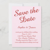 Retro Handgezeichnete Flache Save-The-Date-Karte Save The Date (Rückseite)