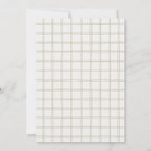 Retro Handgezeichnete grüne Gingham-Schleife Baby Dankeskarte (Rückseite)