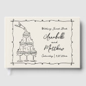 Retro Handgezeichnete Hochzeit Gästebuch (Vorderseite)