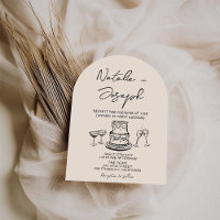 Retro Handgezeichnete Hochzeitstorte Quirky Bogen-
