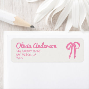 Retro handgezeichnete rosa Schleife Baby Shower