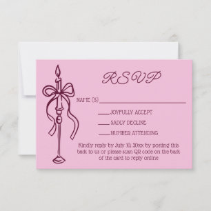 Retro handgezeichneter burgunderroter Hochzeitsweb RSVP Karte
