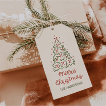 Retro-Handgezeichneter-Christbaum-Feierparty