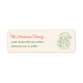 Retro Handgezeichneter Grüner Weihnachtsmann Frohe (Vorne)