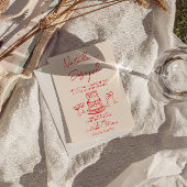 Retro Handgezeichneter roter Kuchen einzigartiger  Einladung