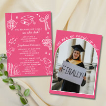 Retro Handgezeichnetes Rosa Kritzel-Foto Abschluss
