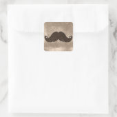 Retro Handlebar Mustache Quadratischer Aufkleber (Tasche)