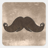 Retro Handlebar Mustache Quadratischer Aufkleber (Vorderseite)