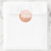 Retro Handmade in Liebe Herzpeach Boho Waves Runder Aufkleber (Tasche)