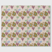 Retro Handrawn Rustikale Blume Geschenkpapier (Flach)