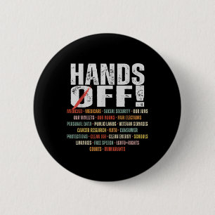 Retro Hands Off Protest Public Lands Medicare Part Button