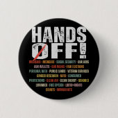 Retro Hands Off Protest Public Lands Medicare Part Button (Vorderseite)