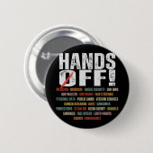 Retro Hands Off Protest Public Lands Medicare Part Button (Vorne & Hinten)