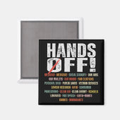 Retro Hands Off Protest Public Lands Medicare Part Magnet (Vorderseite/Rückseite)