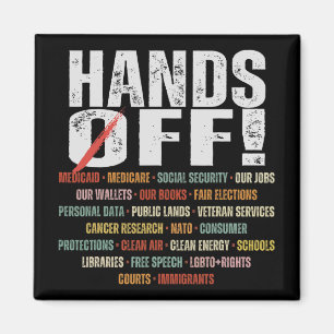 Retro Hands Off Protest Public Lands Medicare Part Magnet