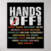 Retro Hands Off Protest Public Lands Medicare Part Poster (Vorne)