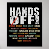 Retro Hands Off Protest Public Lands Medicare Part Poster (Vorne)