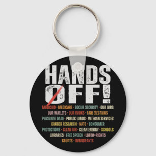 Retro Hands Off Protest Public Lands Medicare Part Schlüsselanhänger