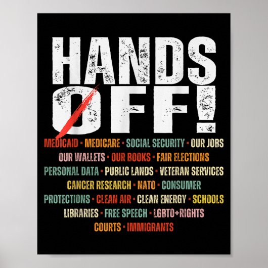 Retro Hands Off Protest Public Lands Medicare Patr Poster (Vorne)