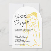 Retro-Handschriftliche Sommer-Bogen-Hochzeit Einladung (Vorderseite)