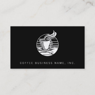 Retro Handumhüllungs-Kaffee-Illustrations-Logo-Ar Visitenkarte