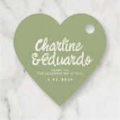 Retro Handwriting Green Geschenkanhänger (Rückseite)