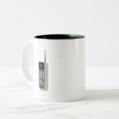Retro-Handy Zweifarbige Tasse (Vorderseite Links)