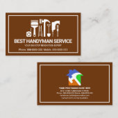 Retro Handyman Tools Motif, seltsame Jobs Mann Visitenkarte (Vorne/Hinten)