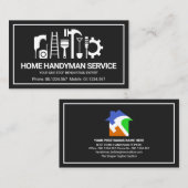 Retro Handyman Tools Motif, seltsame Jobs Visitenkarte (Vorne/Hinten)