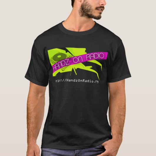 Retro Handz auf schwarzem RadioT-Shirt T-Shirt (Vorderseite)