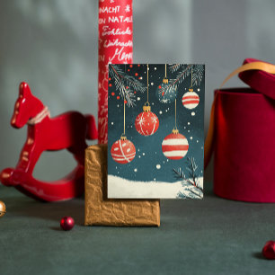 Retro Hängeschmuck Rot Weiße Kugeln Weihnachten