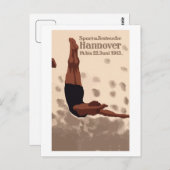 Retro Hannover Deutschland Sporttauchen Postkarte (Vorne/Hinten)