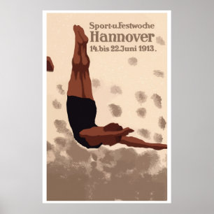 Retro Hannover Deutschland trägt Tauchanzeige zur Poster