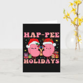 Retro Hap Pe Holidays Weihnachtsdialyse Nurse Ki Karte (Gelbe Blume)