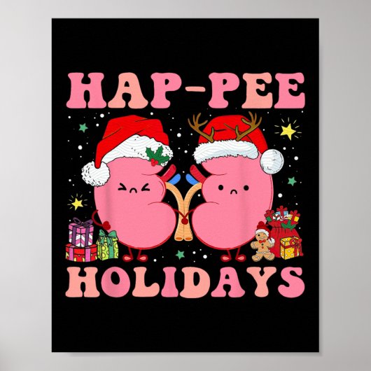Retro Hap Pe Holidays Weihnachtsdialyse Nurse Ki Poster (Vorne)