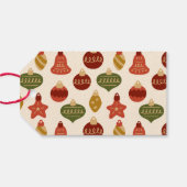 Retro Happiest Holidays Typografie Weihnachten Geschenkanhänger (Rückseite Horizontal)