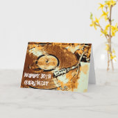 Retro Happy 30. Geburtstagskarte Karte (Gelbe Blume)