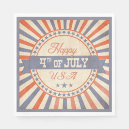 Retro Happy 4. Juli USA Stars Streifen Serviette