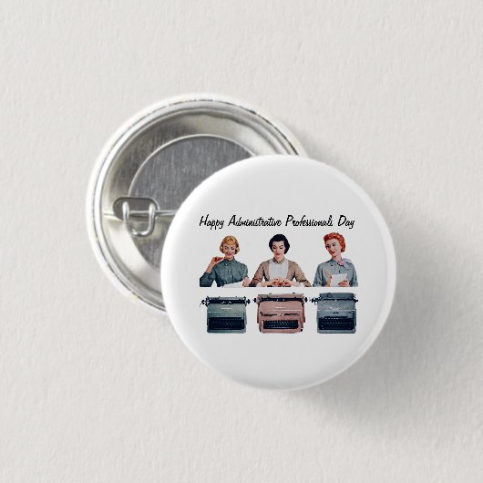 Retro Happy Administrative Professionals Day Button (Vorne & Hinten)