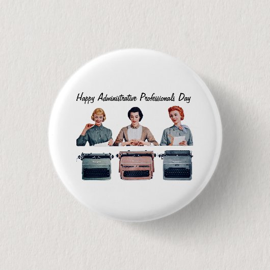 Retro Happy Administrative Professionals Day  Button (Vorderseite)