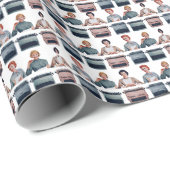 Retro Happy Administrative Professionals Day  Geschenkpapier (Rolleneckpunkt)