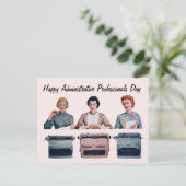 Retro Happy Administrative Professionals Day  Postkarte (Stehend Vorderseite)